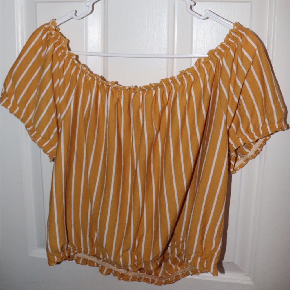 Off the shoulder striped top
